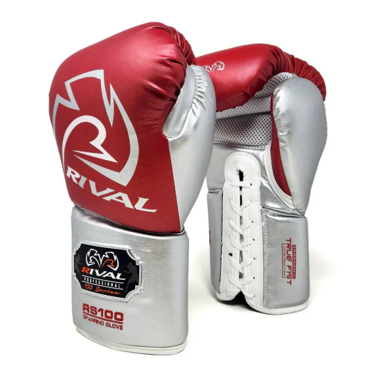Guantes de Boxeo para Sparring Rival Boxing RS100 rojo/plata