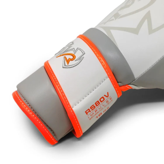 Guantes de boxeo Rival boxing RS80V Impulse Sparring Blanco-naranja
