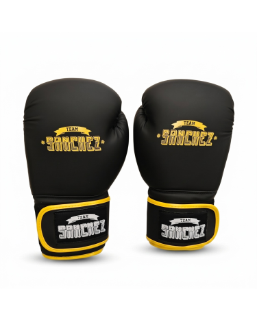 Guantes de boxeo Team sanchez negro- amarillo