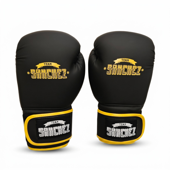 Guantes de boxeo Team sanchez negro- amarillo