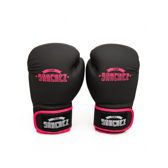 Guantes de boxeo Team sanchez negro- rosa fluor