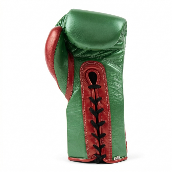 Guantes de boxeo Team Sanchez Premium verde-rojo metalizado