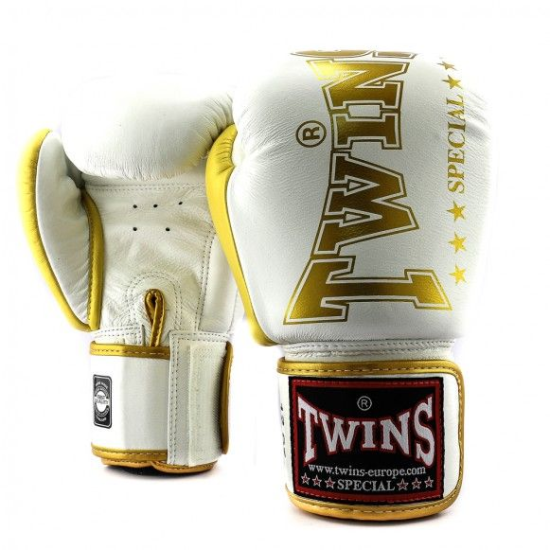 Guantes de Boxeo Twins Special BGVL-8  Blanco/Dorado