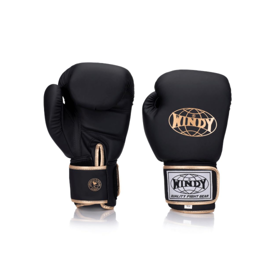 Guantes de boxeo Windy BGVU Piel sintetica negro