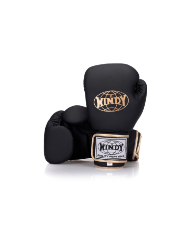 Guantes de boxeo Windy BGVU Piel sintetica negro