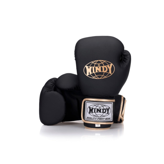 Guantes de boxeo Windy BGVU Piel sintetica negro