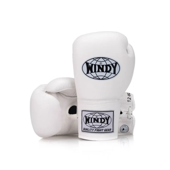 Guantes de boxeo Windy "Classic Lace up" BGL Blanco