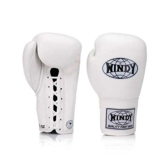 Guantes de boxeo Windy "Classic Lace up" BGL Blanco