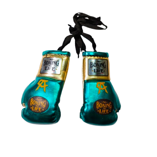 Guantes de retrovisor No Boxing No Life  aqua/oro