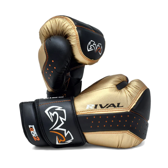 Guantes de saco Rival RB10 "Intellishock" Negro-dorado