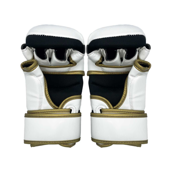 Guantillas de MMA Custom Fighter para sparring "Gold Star" blancas
