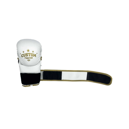 Guantillas de MMA Custom Fighter para sparring "Gold Star" blancas