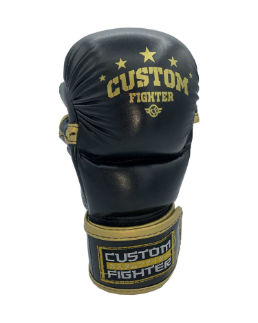 Guantillas de MMA Custom Fighter para sparring "Gold Star" negras