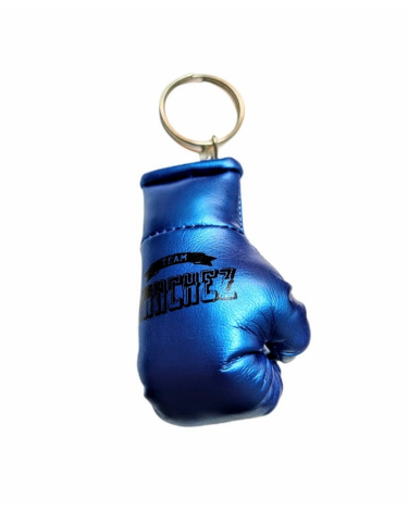 Llavero Guante de Boxeo Team Sanchez azul metalizado
