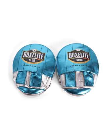 Manoplas profesionales de entreno Boxelite Club premium Aqua/plata