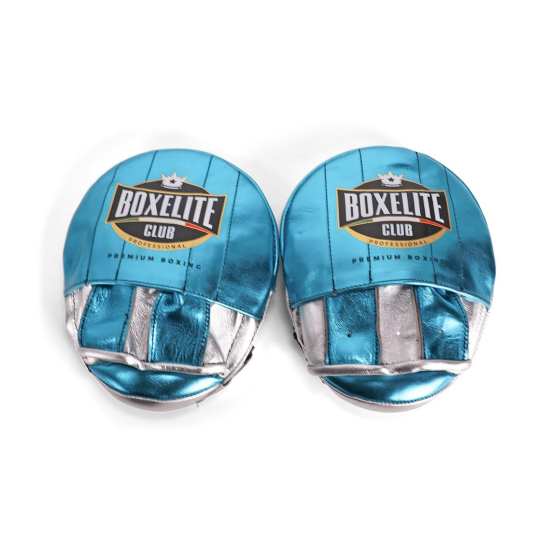 Manoplas profesionales de entreno Boxelite Club premium Aqua/plata