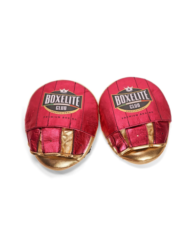 Manoplas profesionales de entreno Boxelite Club premium Fucsia/oro