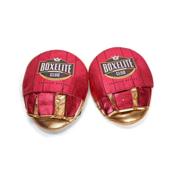Manoplas profesionales de entreno Boxelite Club premium Fucsia/oro