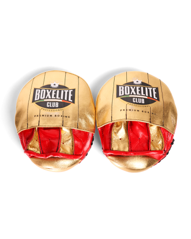 Manoplas profesionales de entreno Boxelite Club premium Rojo/dorado