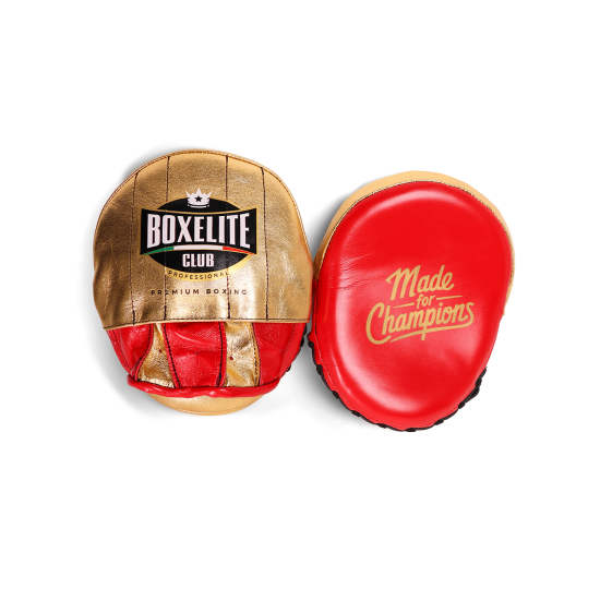Manoplas profesionales de entreno Boxelite Club premium Rojo/dorado
