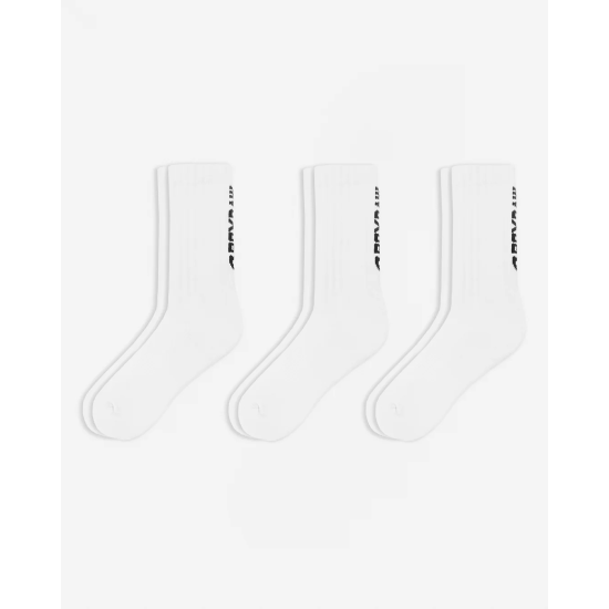 Pack de 3 pares de calcetines Boxraw "Lineal Crew" blancos