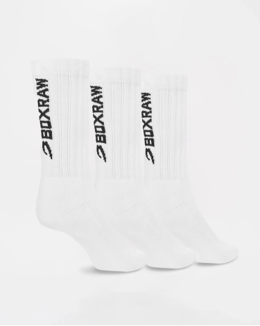 Pack de 3 pares de calcetines Boxraw "Lineal Crew" blancos