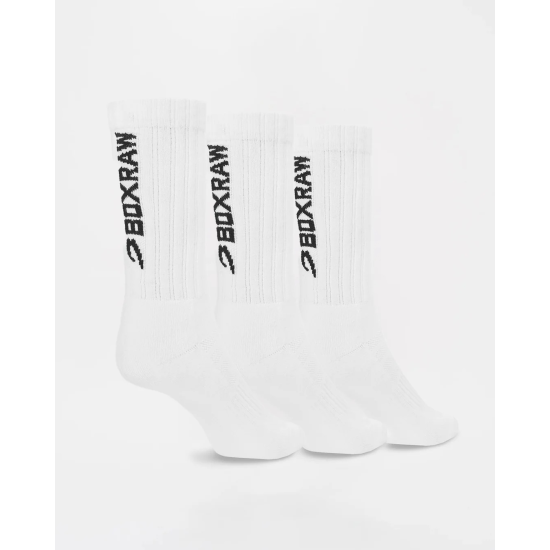 Pack de 3 pares de calcetines Boxraw "Lineal Crew" blancos
