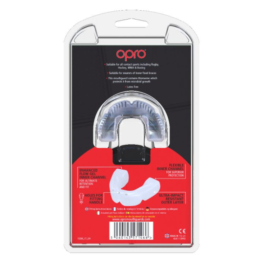 Protector Bucal Opro color blanco especial braquets dientes inferiores