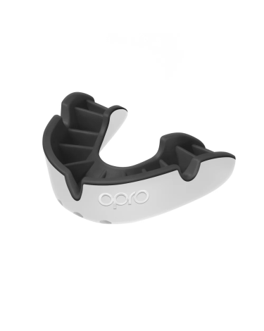 Protector bucal Opro Silver blanco-negro adulto