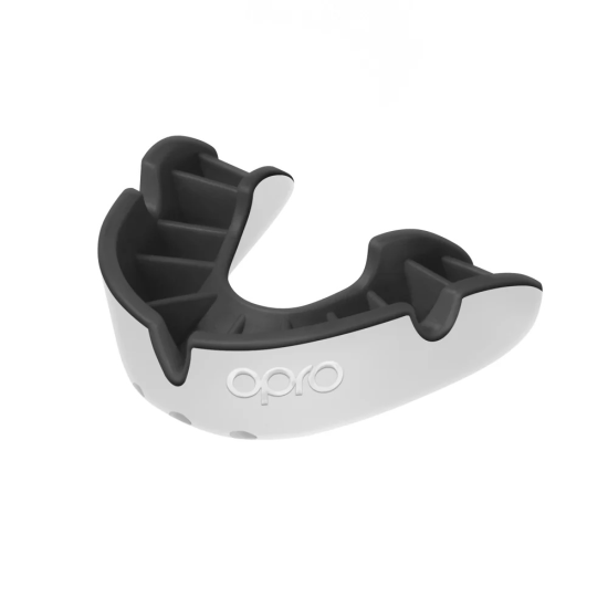 Protector bucal Opro Silver blanco-negro adulto