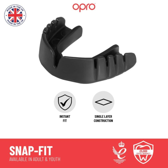 Protector bucal Opro Snap Fit Adulto color negro