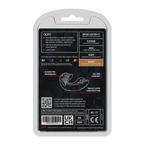 Protector Bucal Opro UFC Bronze Adultos negro