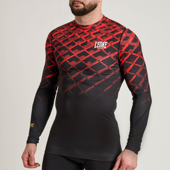 Rashguard de manga larga Leone 1947 "Cage" AB973 rojo