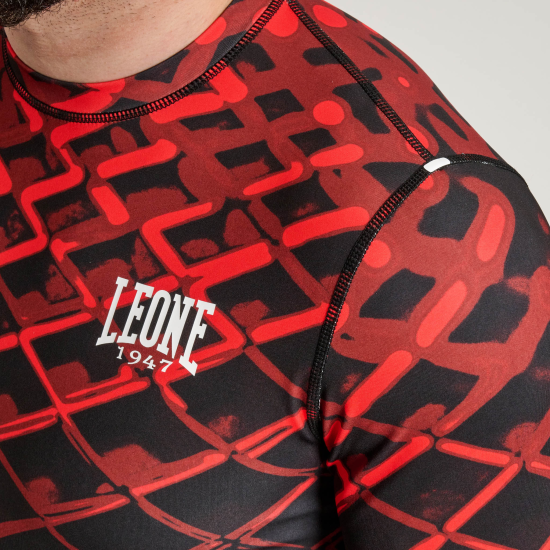 Rashguard de manga larga Leone 1947 "Cage" AB973 rojo