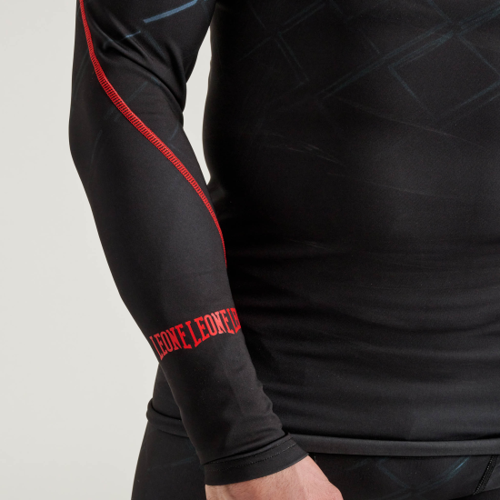 Rashguard de manga larga Leone 1947 "Cage" AB973 negro