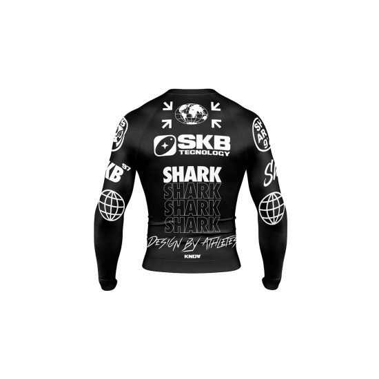Rashguard Shark boxing manga larga negra SKB97