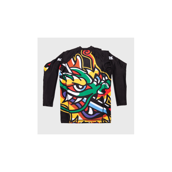 Rashguard Shark boxing manga larga negra Tokio