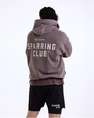 Sudadera con capucha Boxraw Sparring Club oversized washed charcoal