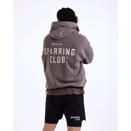 Sudadera con capucha Boxraw Sparring Club oversized washed charcoal