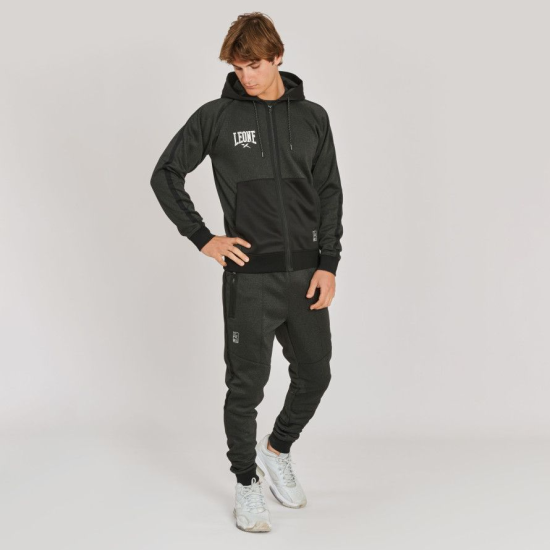 Sudadera con capucha Leone "Melange" Gris oscuro ABX611