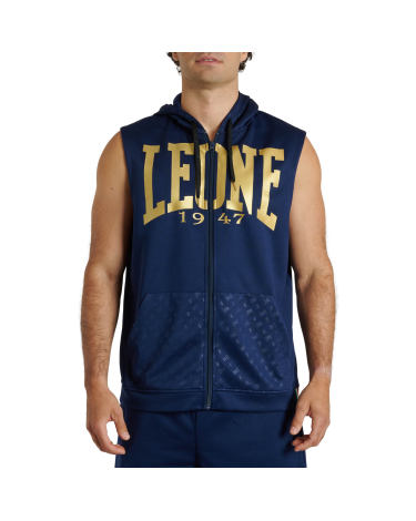 Sudadera con capucha sin mangas Leone 1947 "DNA" azul ABX720