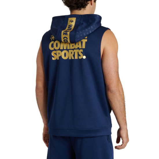 Sudadera con capucha sin mangas Leone 1947 "DNA" azul ABX720