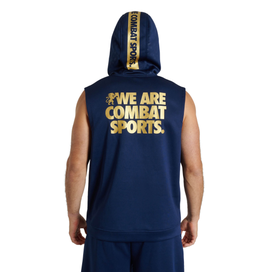 Sudadera con capucha sin mangas Leone 1947 "DNA" azul ABX720