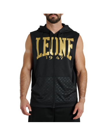 Sudadera con capucha sin mangas Leone 1947 "DNA" negro ABX720