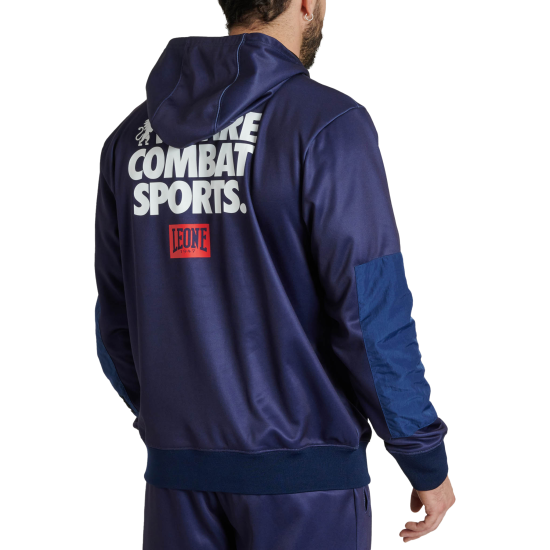 Sudadera de con capucha Leone 1947 "Logo Wacs" azul ABX127