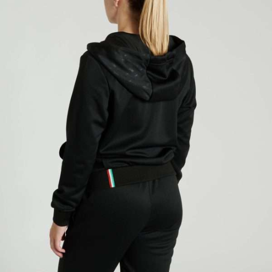 Sudadera femenina con capucha  Leone 1947 "DNA" ABX730 negra