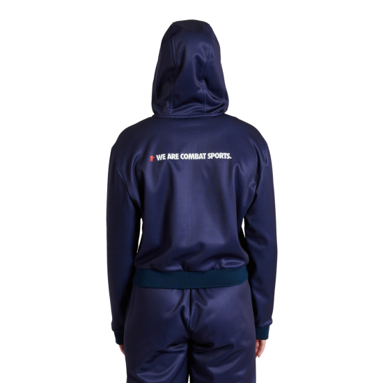 Sudadera femenina con capucha Leone 1947 "Logo WACS" azul ABX138