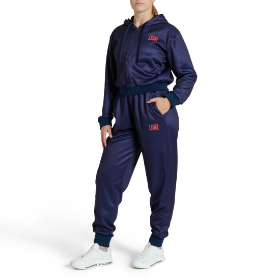 Sudadera femenina con capucha Leone 1947 "Logo WACS" azul ABX138