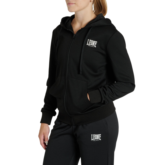 Sudadera femina Leone 1947 "Logo" negra ABX133