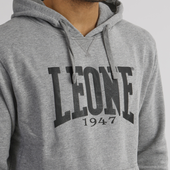 Sudadera Leone 1947 de algodon con capucha LSM201 gris